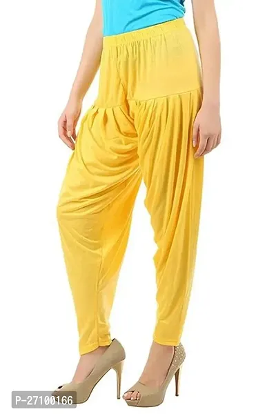 Fabulous Yellow Cotton Viscose Solid Salwars For Women