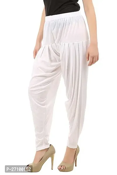 Fabulous White Cotton Viscose Solid Salwars For Women-thumb0