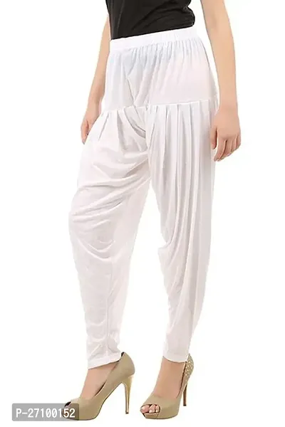 Fabulous White Cotton Viscose Solid Salwars For Women