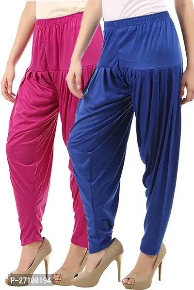 Fabulous Multicoloured Cotton Viscose Solid Salwars For Women Pack Of 2