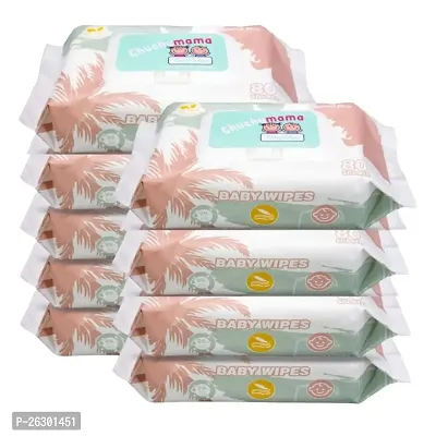 Chuchumama Baby Wipes with Cap System - 80 Pieces (Pack of 9) - 720 Sheets
