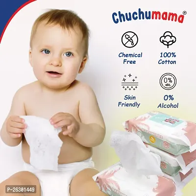 Chuchumama Baby Wipes with Cap System - 80 Pieces (Pack of 05) - 400 Sheets-thumb5