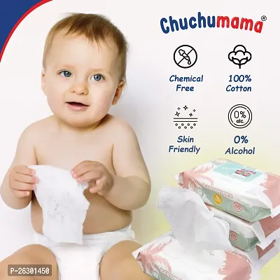 Chuchumama Baby Wipes with Cap System - 80 Pieces (Pack of 7) - 560 Sheets-thumb5