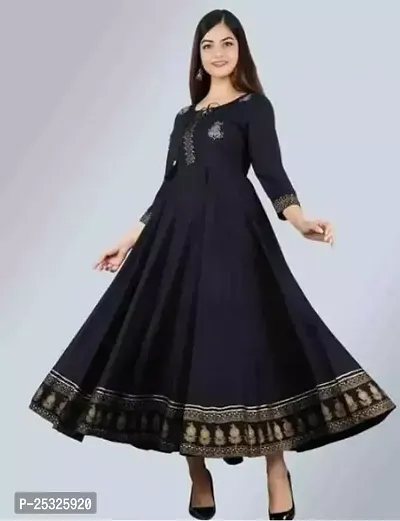 Stylish Women Rayon Anarkali Casual Kurta