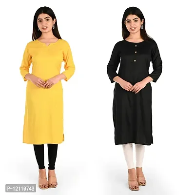 Women Rayon Kurti Pack Of 2-thumb0