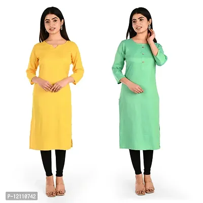 Women Rayon Kurti Pack Of 2-thumb0