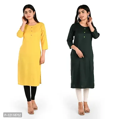 Women Rayon Kurti Pack Of 2-thumb0