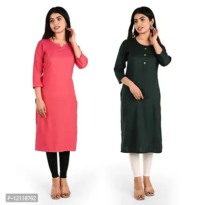 Women Rayon Kurti Pack Of 2-thumb0