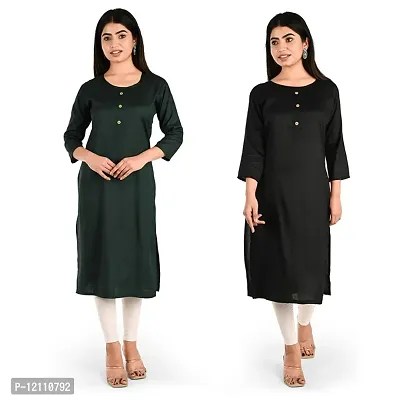 Women Rayon Kurti Pack Of 2-thumb0