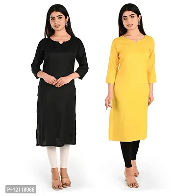 Women Rayon Kurti Pack Of 2-thumb0