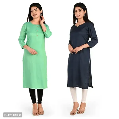 Women Rayon Kurti Pack Of 2-thumb0