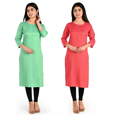 Women Rayon Kurti Pack Of 2