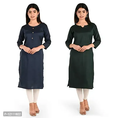 Women Rayon Kurti Pack Of 2-thumb0