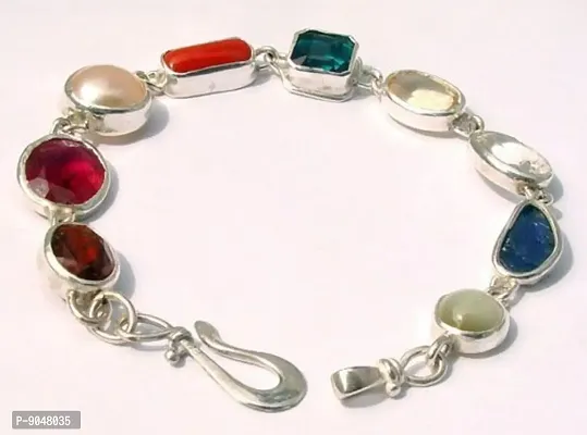 Navratna Silver Bracelet-thumb0