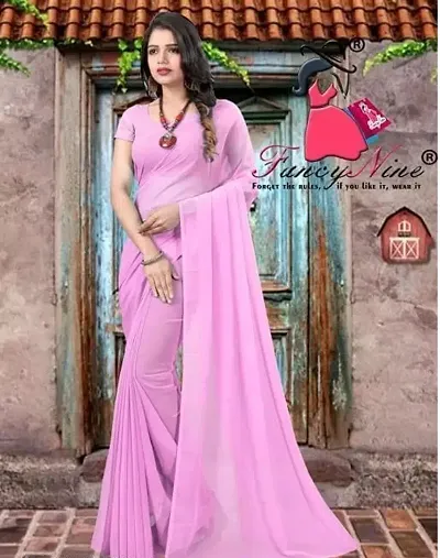 New In Georgette Saree with Blouse piece 