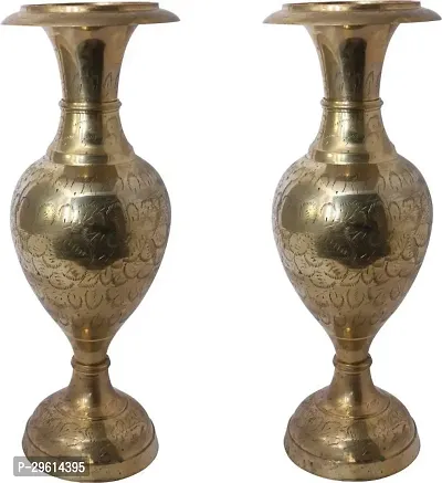 Antique Handcrafted Adorable Pair Brass Vase