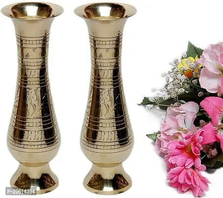 Antique Handcrafted Adorable Pair Brass Vase