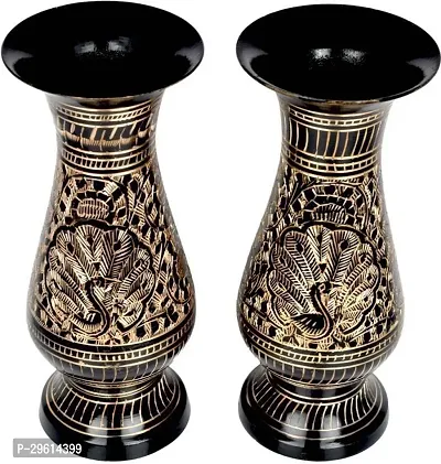 Antique Handcrafted Adorable Pair Brass Vase