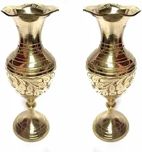 Antique Handcrafted Adorable Pair Brass Vase-thumb1