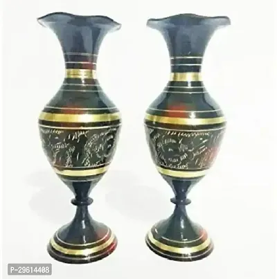 Antique Handcrafted Adorable Pair Brass Vase