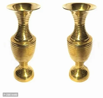 Antique Adorable Pair Brass Vase 6 inch Golden