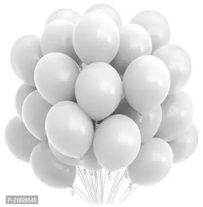 Pack Of 50 White Color Latex Metallic HD Balloons 12  Inch Best For Happy Birthday Party Supplies  Theme Party Decoration  Anniversary  Wedding (50 Pcs)-thumb0