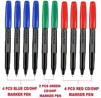 Craftwings Marker Pens Kit For Students, Schools And Office. 5 Permanent Marker black, 20 OHP/CD Marker (10 Black, 4 Blue, 4 Red, 2 Green), 7 WhiteBoard Marker, And 2 WhiteBoard Marker INK Black.-thumb2