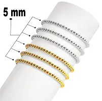 Craftwings Beads Golden, Silver, White 5mm Beads [Silver(80 Beads), Golden (80 Beads), White(80 Beads)].-thumb2