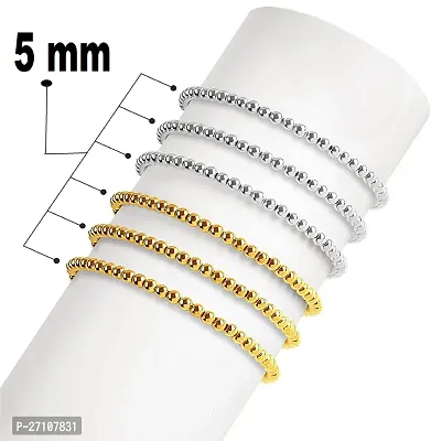 Craftwings Beads Golden, Silver, White 5mm Beads [Silver(80 Beads), Golden (80 Beads), White(80 Beads)].-thumb3