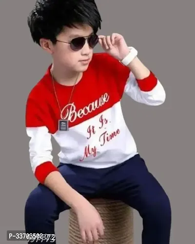 Stylish Cotton Red Printed T Shirt for Boys-thumb0