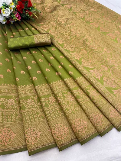 Must Have Art Silk Saree with Blouse piece