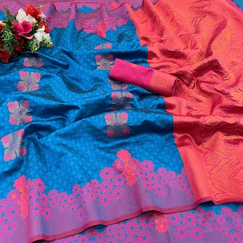 Stylish Silk Saree Jacquard Weaving Zari Saree For Women