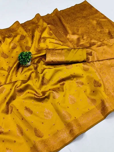 New In Silk Blend Saree with Blouse piece