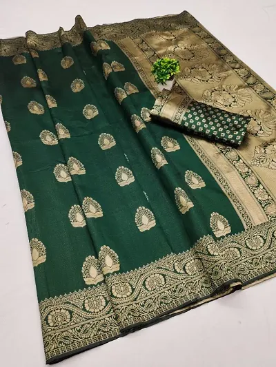 Glamorous Silk Blend Saree with Blouse piece