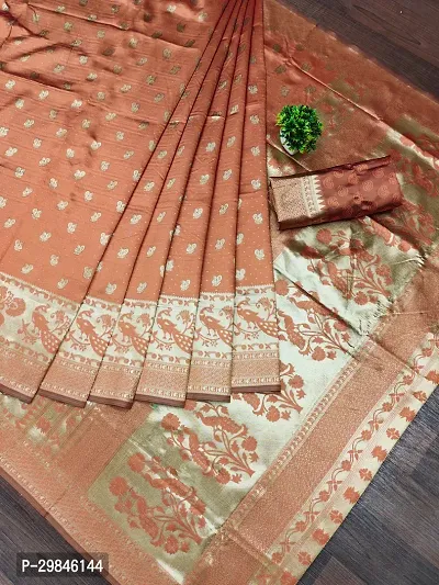 Kanjeevaram Silk Woven Design Saree With Blouse-thumb0