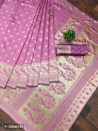 Kanjeevaram Silk Woven Design Saree With Blouse-thumb0