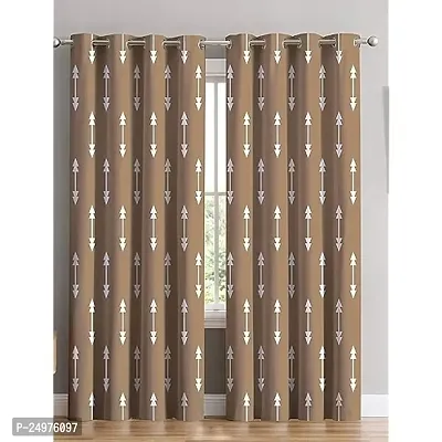 S28 3D Arrow Digital Printed Polyester Fabric Curtains for Bed Room Kids Room Living Room Color Brown Window/Door/Long Door (D.N.550)