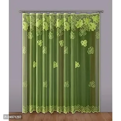 S28 3D Beautiful Flower Digital Printed Polyester Fabric Curtains for Bed Room Kids Room Living Room Color Green Window/Door/Long Door (D.N.491) (1, 4 x 5 Feet (Size ; 48 x 60 Inch) Window)-thumb0