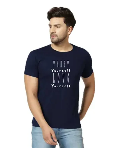 Vimi Fashions |Stylish Casual Men's Wear|Trust Yourself Love Yourself|Half Sleeve Round Neck |T Shirt