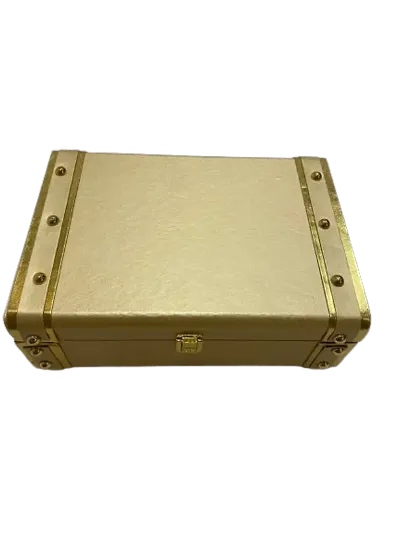 Hamper Trunk Box (10 x 7) Golden Faux Leather