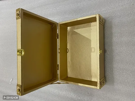 Hamper Trunk Box (10 x 7) Golden Faux Leather-thumb4