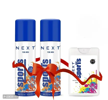 Next Care Sports Deodorant  Pocket Perfume Combo Scent for Men(Pack of 3) | Long Lasting mini Body Spray Deo | Travel Size-50ml+50ml+20ml