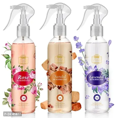 Next Care English Leather Air Room Freshener Spray 200ml Each (ROSE+SANDAL+LAVENDER) for HOME,BATHROOM,OFFICE  CAR | Long Lasting Fragrance Without Gas-thumb0