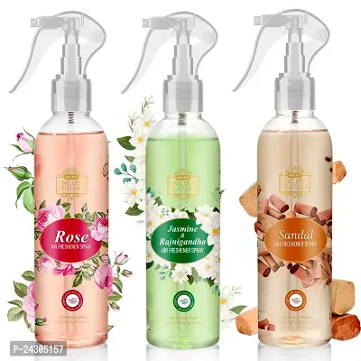Next Care English Leather Air Room Freshener Spray 200ml Each (ROSE+JASMINE+SANDAL) for HOME,BATHROOM,OFFICE  CAR | Long Lasting Fragrance Without Gas-thumb0