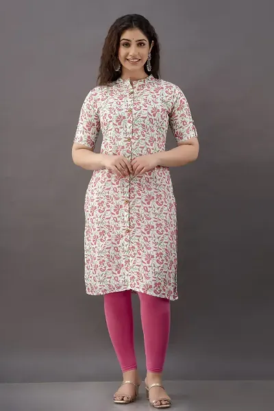 Stylish Straight Printed Cotton Blend Kurta