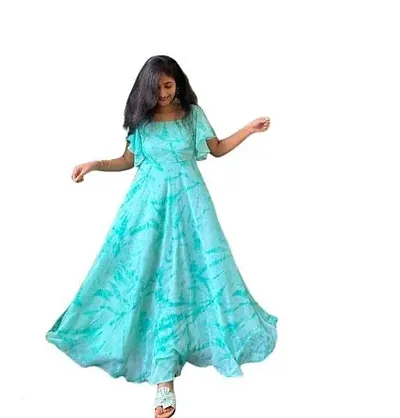 kuster HARIKRISHNA Creation Women's Pattern Full Sleeve Semi-|Stitched Gown with Duppata () Size :