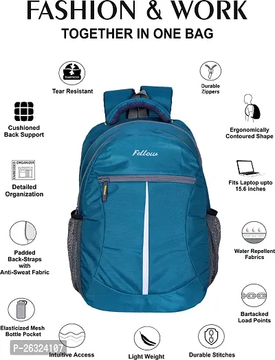 Fabulous Blue Polyester Waterproof Unisex Laptop Backpacks-thumb2