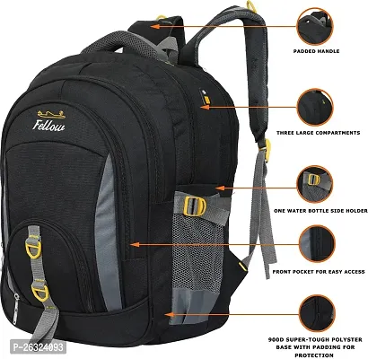 Fabulous Black Polyester Waterproof Unisex Laptop Backpacks-thumb2