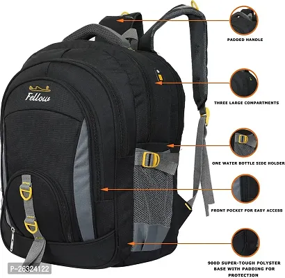 Fabulous Black Polyester Waterproof Unisex Laptop Backpacks-thumb3