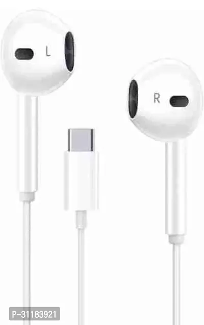 Stylish White In-ear Wired Headphone With Microphone